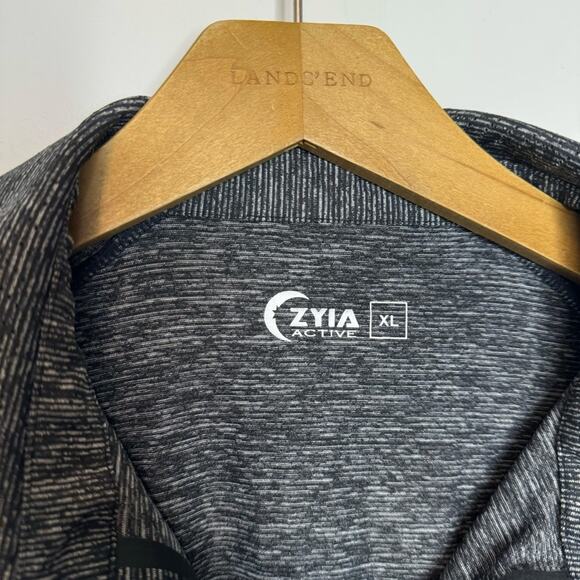 Zyia Active Charcoal Heather Sport Ventilation Polo Shirt Size XL - Picture 2 of 5